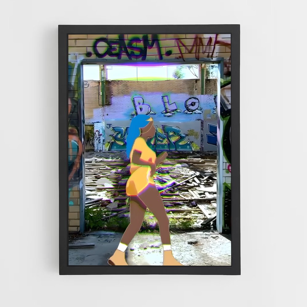 Poster La Porte Jaune – affiche Roller (vue 2)